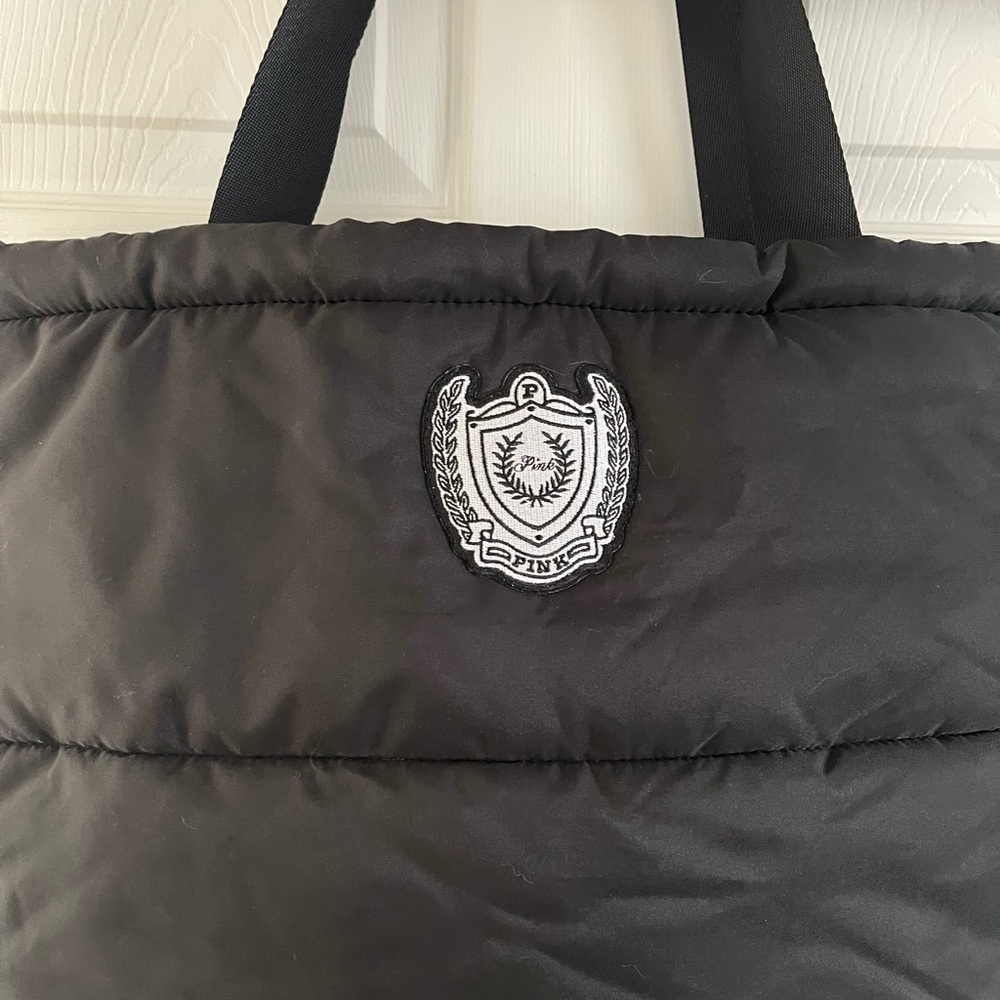 Victorias Secret Puffy Black Zipper Tote - Picture 4 of 8